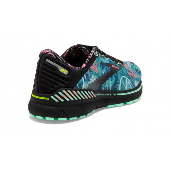 Brooks Adrenaline GTS 22 Black/Yucca/Flamingo Pink Women