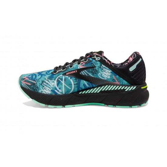 Brooks Adrenaline GTS 22 Black/Yucca/Flamingo Pink Women