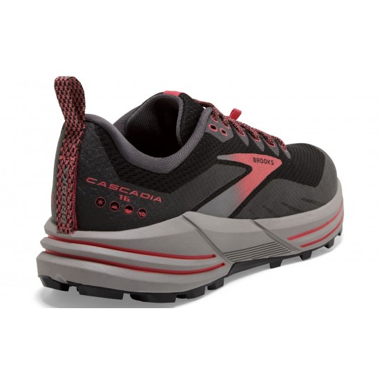 Brooks Cascadia 16 GTX Black/Blackened Pearl/Coral Women