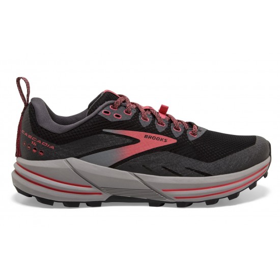 Brooks Cascadia 16 GTX Black/Blackened Pearl/Coral Women